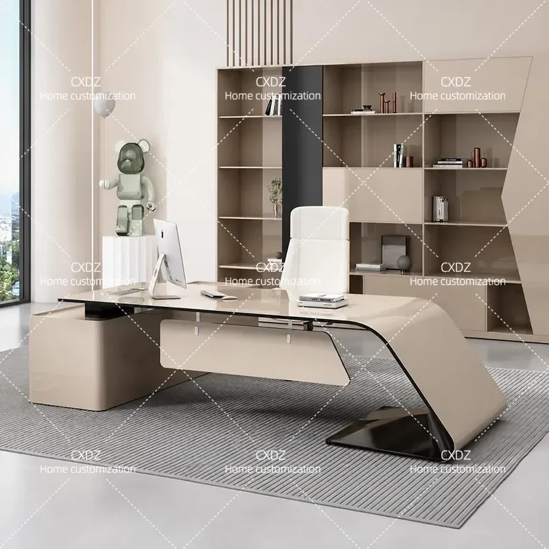 Luxury Corner Executive Desk High End Simple Writing Table Modern Computer Workstation for Office Home Study Large Boss Desk