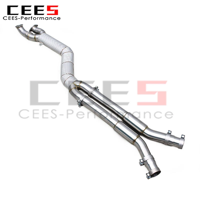

Средняя выхлопная труба CEES 101 мм для BMW M3/M4 G80/G82/G83 3.0T 2021-2023, теплозащитный экран из нержавеющей стали, выхлопные трубы