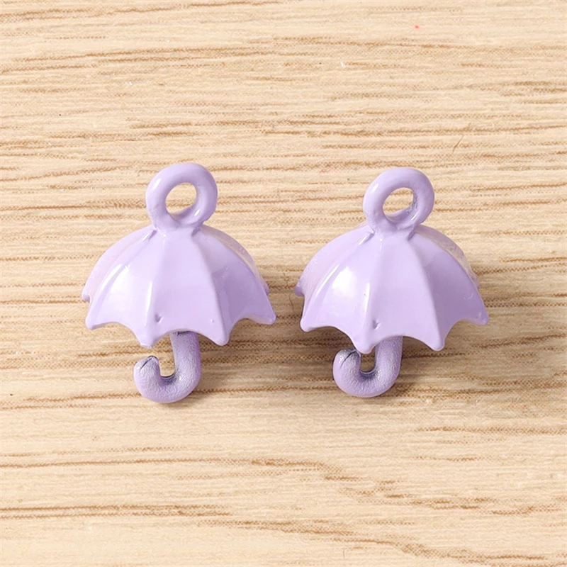 5 Stück 11x14mm Cartoon 3D Emaille Regenschirm-Anhänger für die Herstellung von Halsketten, Ohrringen, Armbändern, DIY-Bastelarbeiten, Schmuckzubehör – Detail 6