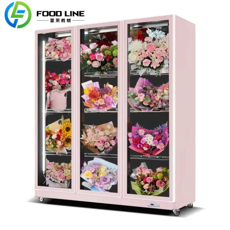 Customized Flower Refrigerator Display Cooler Flower Refrigerator Display Bouquet Rack Commercial Flower Refrigerator Cooler