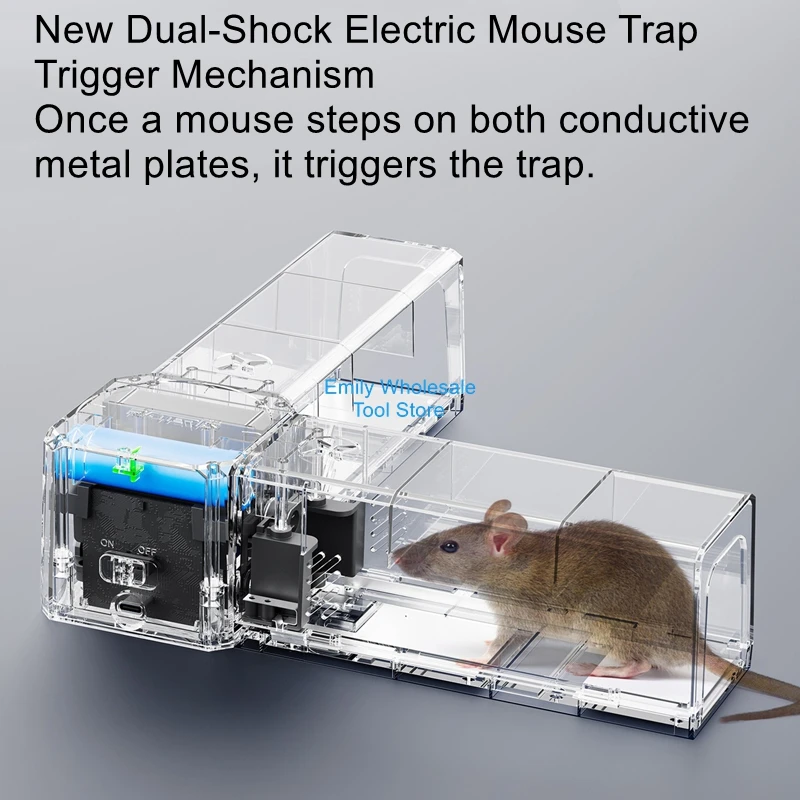 Home Mouse Trap with Dual-Electrode Automatic Continuous Black Technology Rodent Exterminator