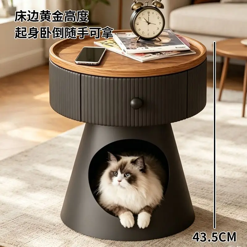 Cream wind niche design sense small bedside table creative simple storage cabinet