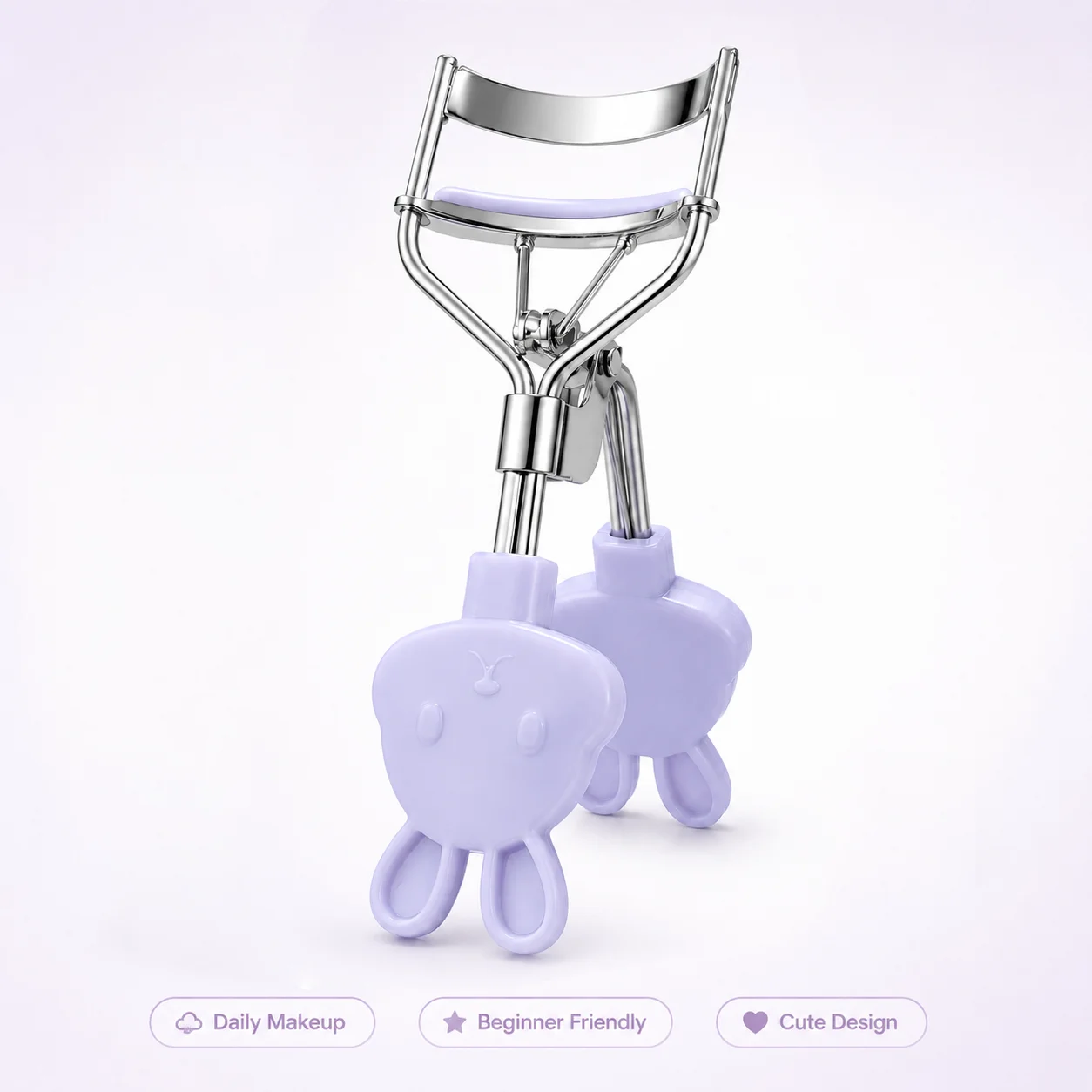 1/6/16pcs Lavender Cute Rabbit Handle Wide-Angle Eyelash Curler with Replacement Tape, One Clip Lasting, Compact and Portable.