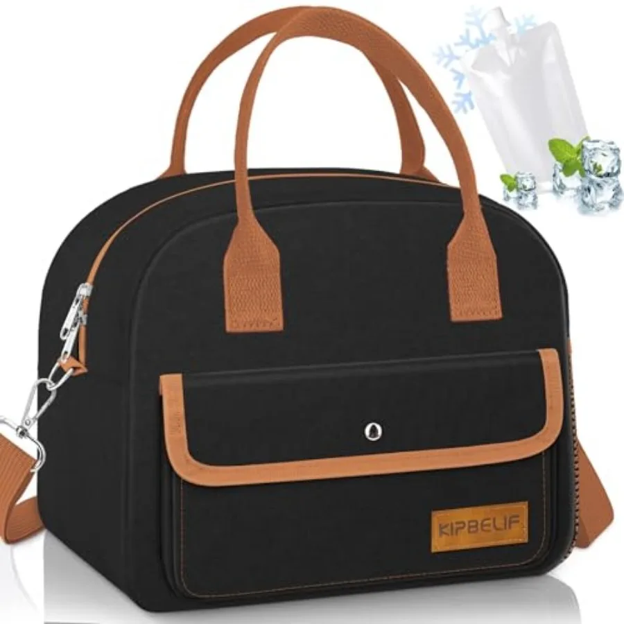 

Cute and Roomy Adult Lunch Box for Women Stylish Insulated Lunch Bag with Cooling Pack, Shoulder Strap, Multi-Pockets for Work,