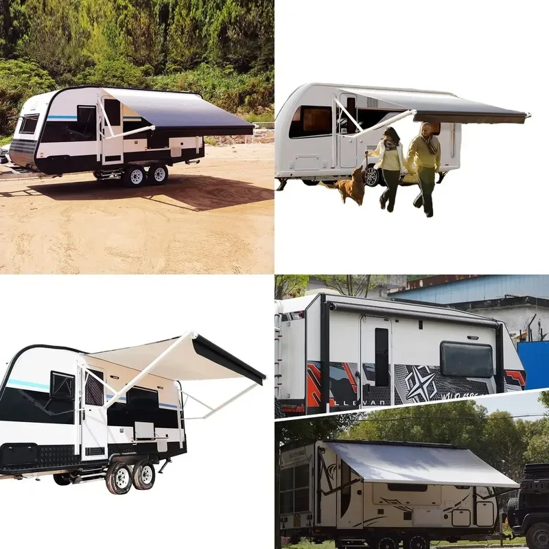 Electric RV Awning Square Oxford Cloth Waterproof 2000mm Trailer Sunshade Car Side Outdoor Tent