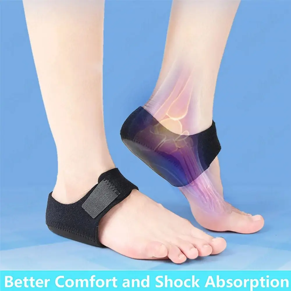 조절 가능한 스트랩 실리콘 힐 패드 충격 흡수 지지 쿠션 힐 인서트 젤 소재 젤 힐 패드 건조하고 갈라진 발뒤꿈치용