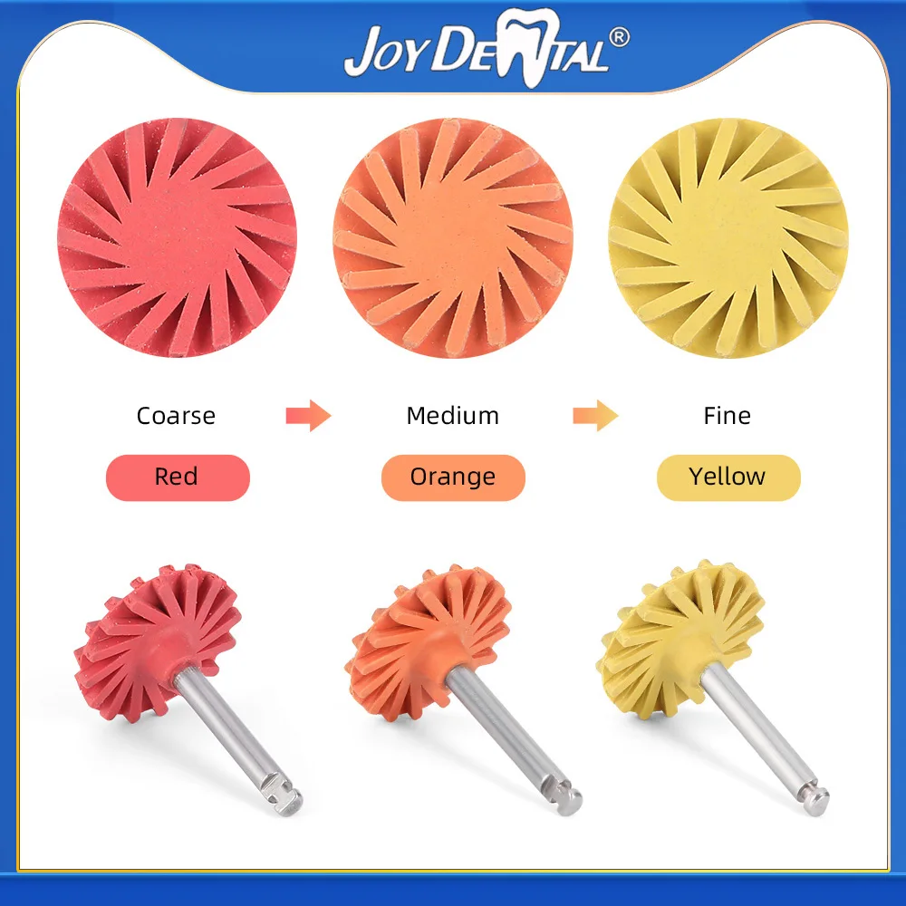 5 Pcs/Pack JOY DENTAL Composite Polishing Wheel Polishing for Composite Ceramic Shank Diameter RA 2.35 mm 135℃ Autoclavable