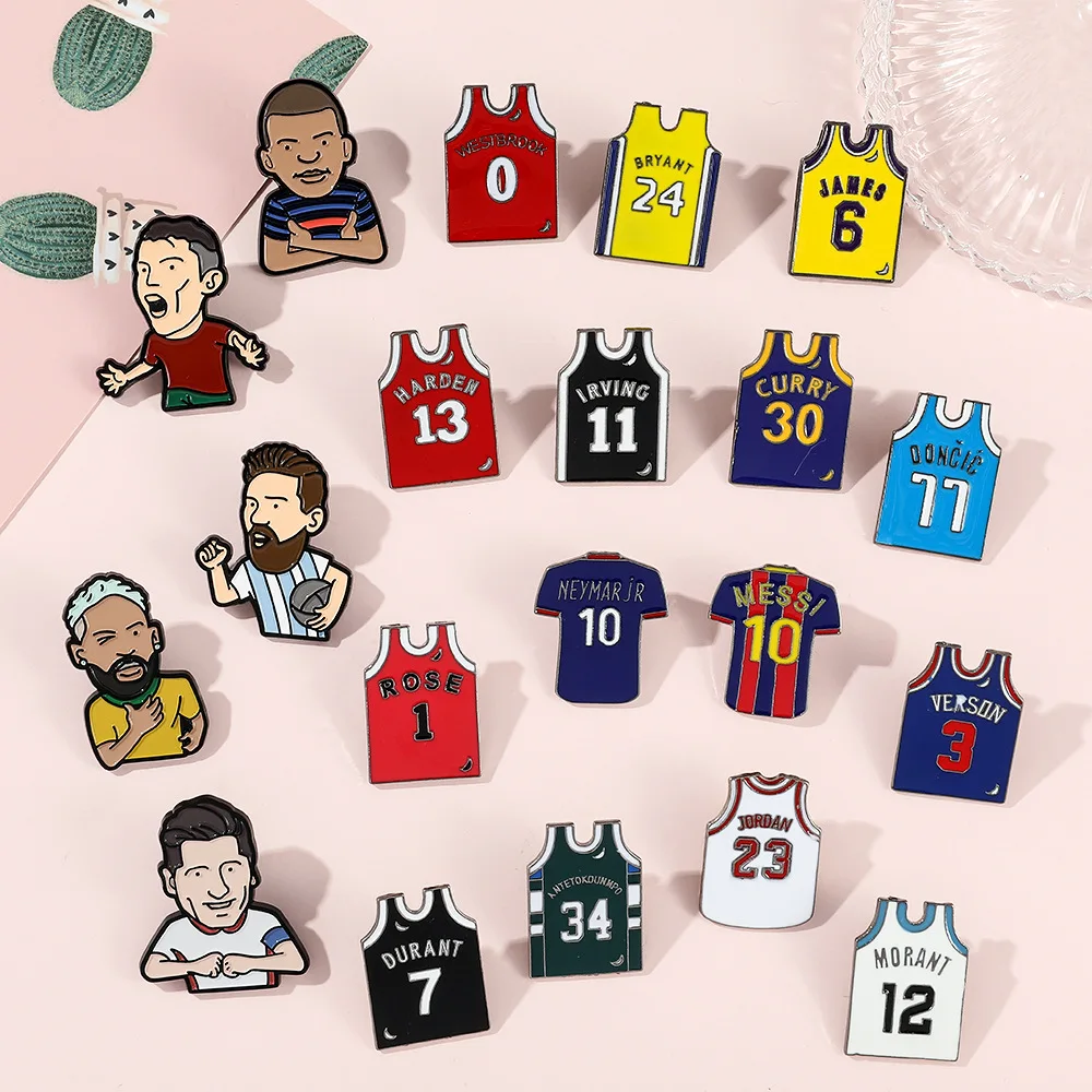 Sports Brooches Cartoon Jerseys Metal Badges Small Gifts Wholesale Brooch Lapel Pins for Caps Cap Pin Backpack Accessories Badge