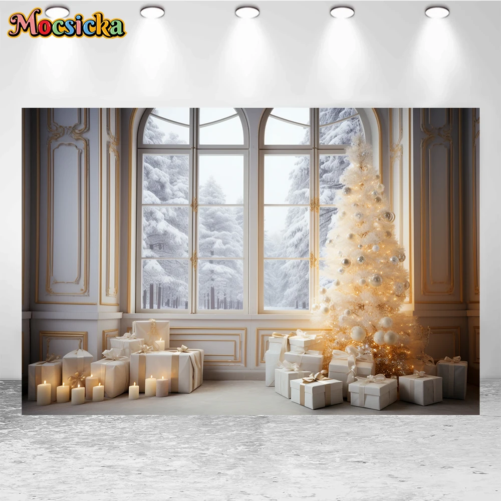 Mocsicka-خلفية تصوير شتوية لعيد الميلاد ، شجرة عيد الميلاد الرائعة ، حفلة الأعياد ، صورة عائلية ، صورة استوديو خلفية للصور