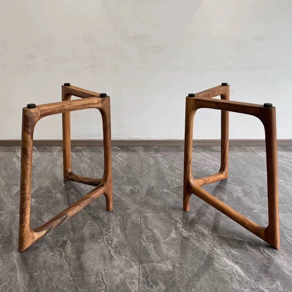Solid wood butterfly shaped table leg bracket, large board tripod, wooden table legs, black walnut table legs