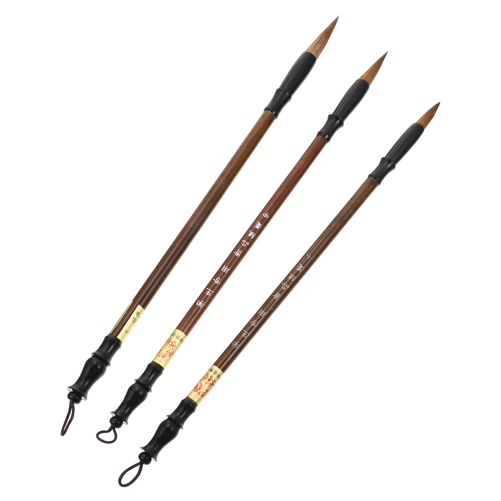 

3pcs Chinese Calligraphy Brush Pens Smooth Writing Wooden Handle Art Drawing Tool For Students Artists Adults Calligraphy