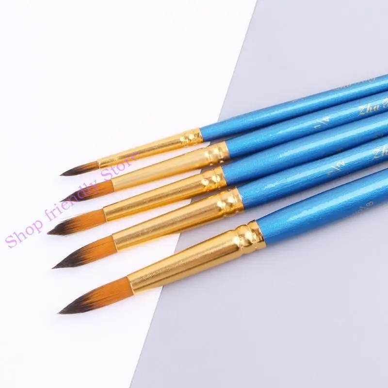 594A 5xwaterColor GOUACHE PASKE PASCIMENTO ROTTO TIPPIO NYLON CAPELLI SET ART ART