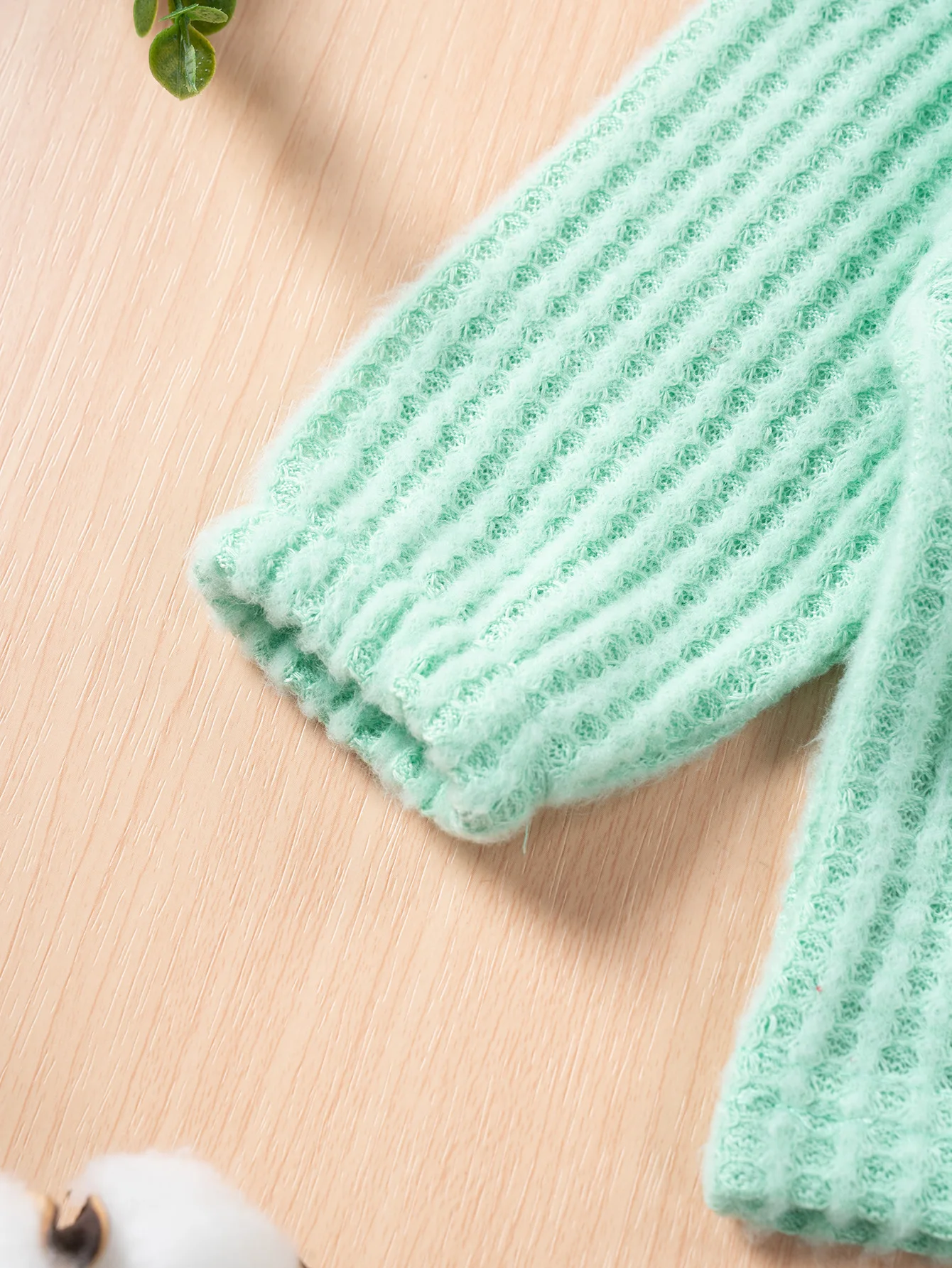 Herbst- und Winter-Set für Babys, Jungen und Mädchen, einfarbiges Oberteil mit langen Ärmeln und Rundhalsausschnitt, Hahnentritt-Muster, dazu lange Hose, süßes Outfit für Kinder im Alter von 1-3 Jahren. – Detail 6