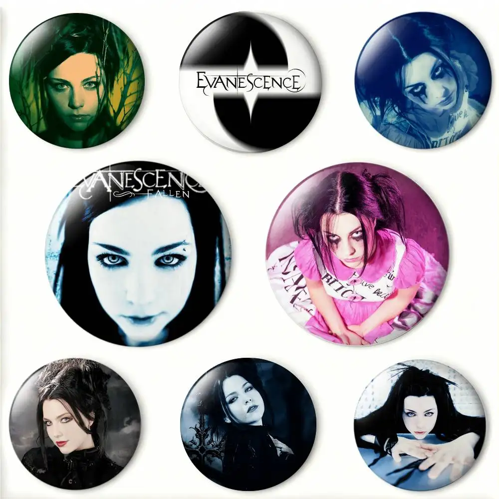 E-Evanescence Fallen A-Amy Lee  Badges 25 32 44 58 75 mm Round Fans Collect Friends Gifts Brooch Souvenir
