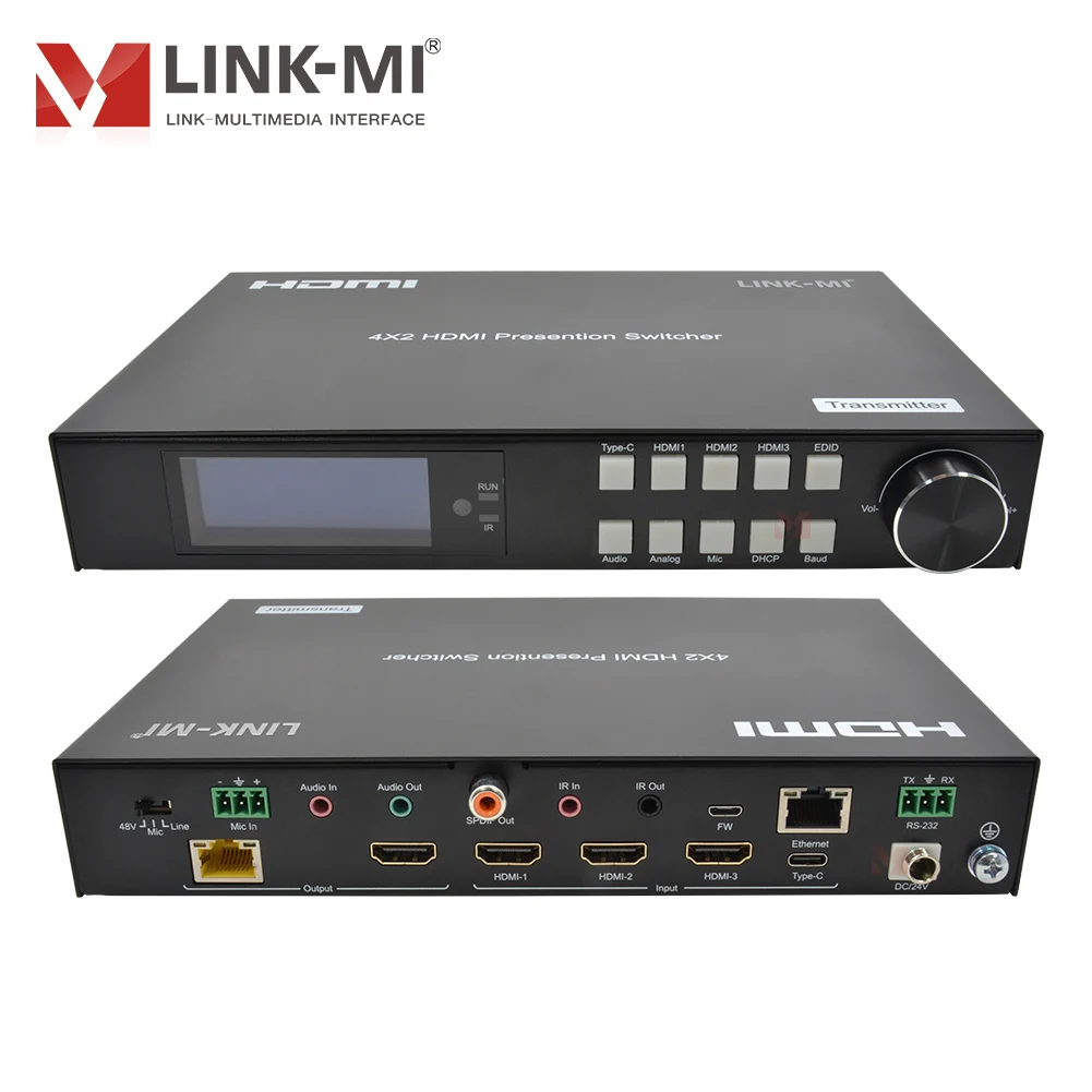 

Переключатель 4x1 HDMI2.0 HDBT 4K60 Гц с аналоговым аудиоразъемом 3,5 мм HDCP 1,4/2,2 EDID SPDIF Поддержка входных источников автоматического переключателя