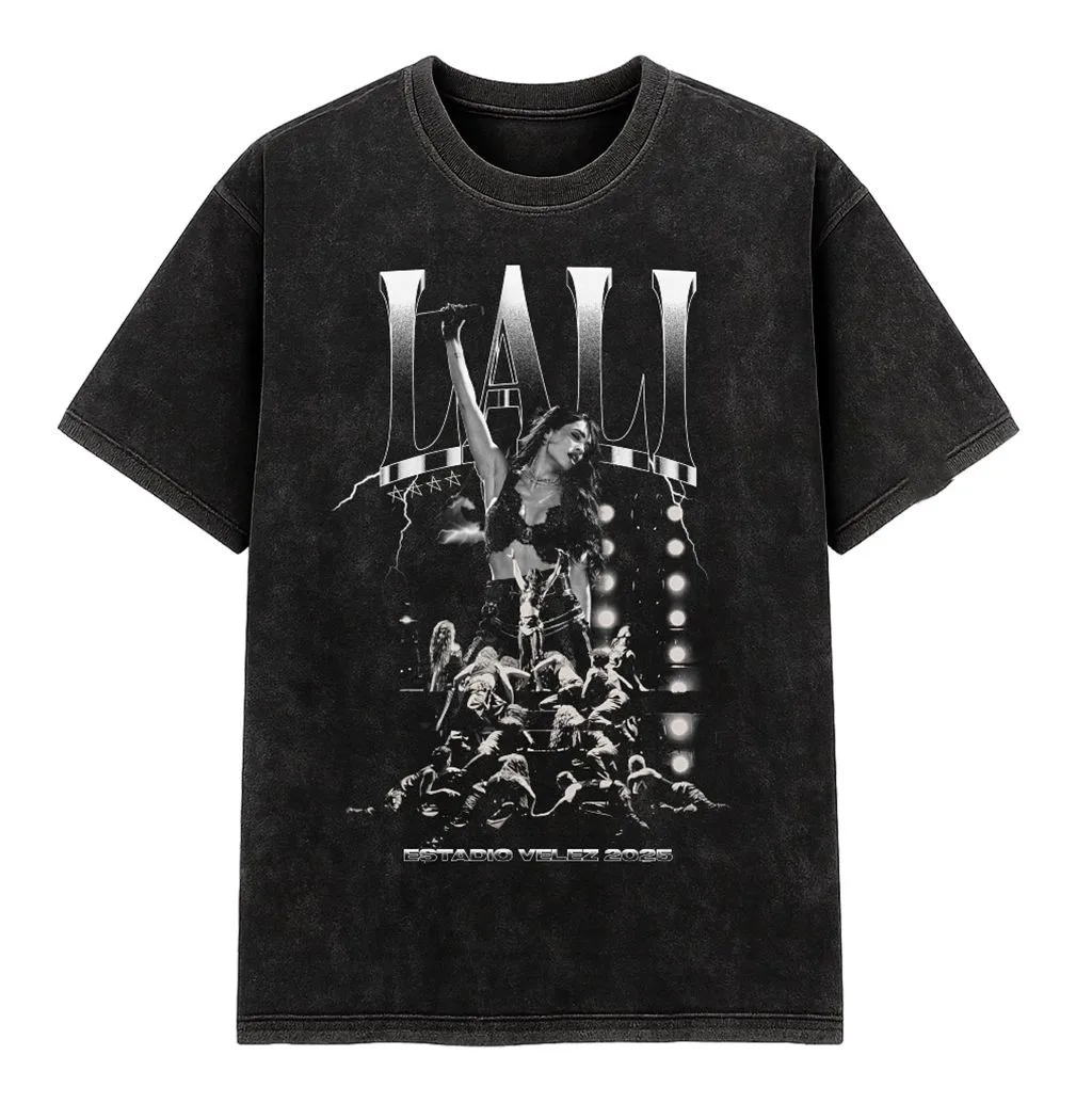 Y2k Hip-hop Washed Short-sleeved Singer Lali Esposito Asesina Printed T-shirt Cotton Loose Top Streetwear Unisex Fan Gift