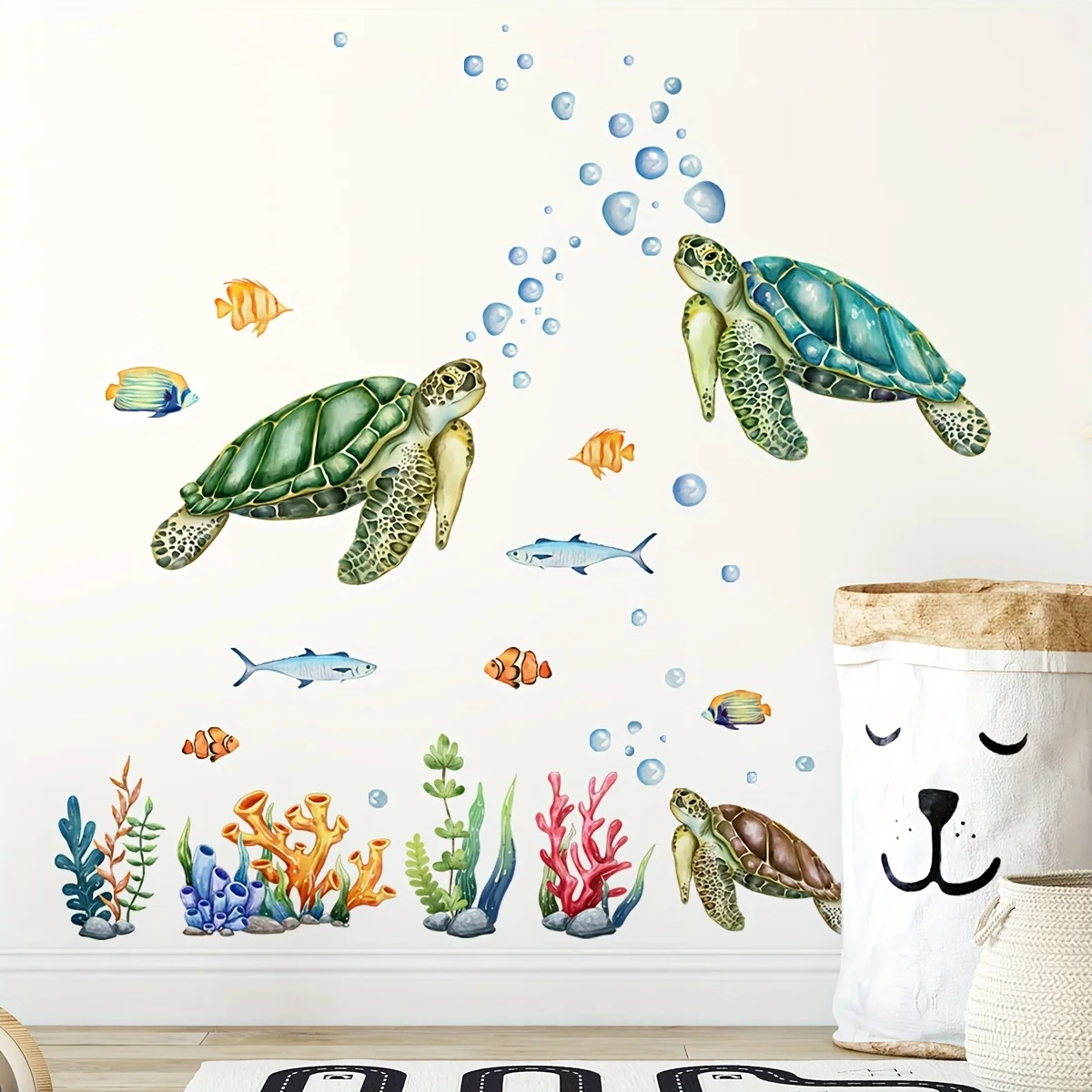 1pc turtle theme wall stickers, stickers, suitable for living room, bedroom, study.