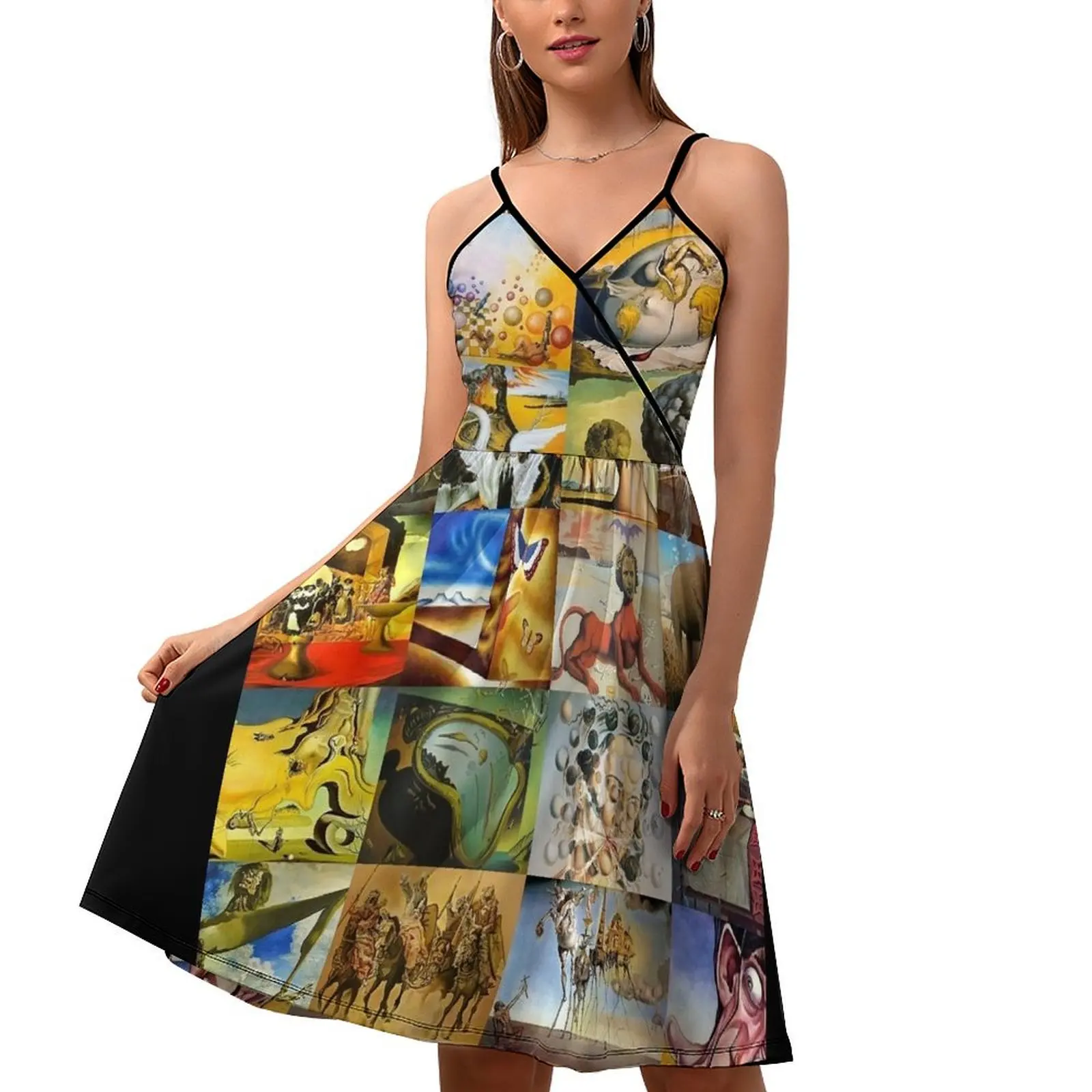 Vestido de tirantes de Salvador Dalí para mujer, ropa femenina, falda de verano