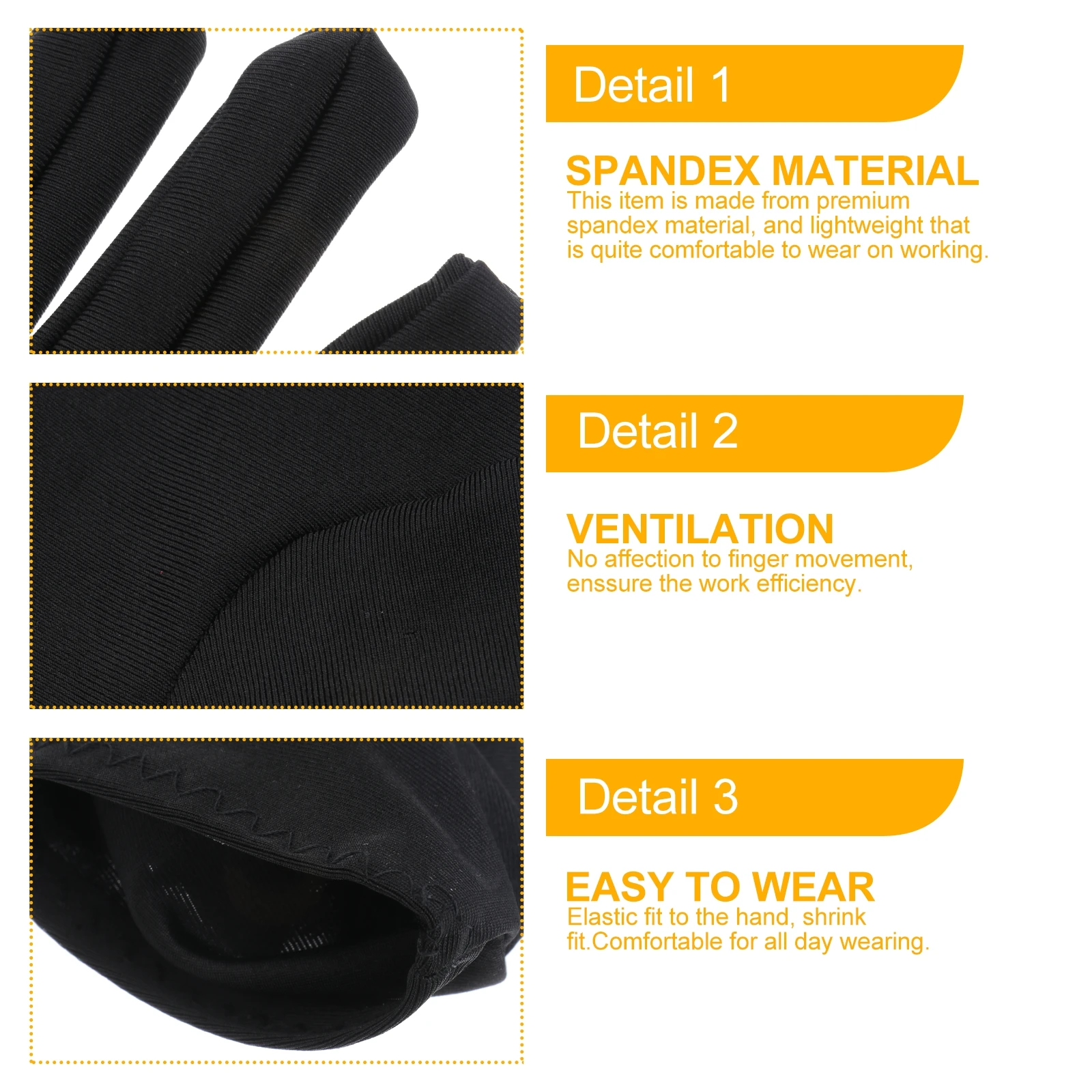 

3pcs Jewelry Gloves Elastic Spandex Stretchy For Inspection Etiquette Dust- Comfortable All-Day Wear White