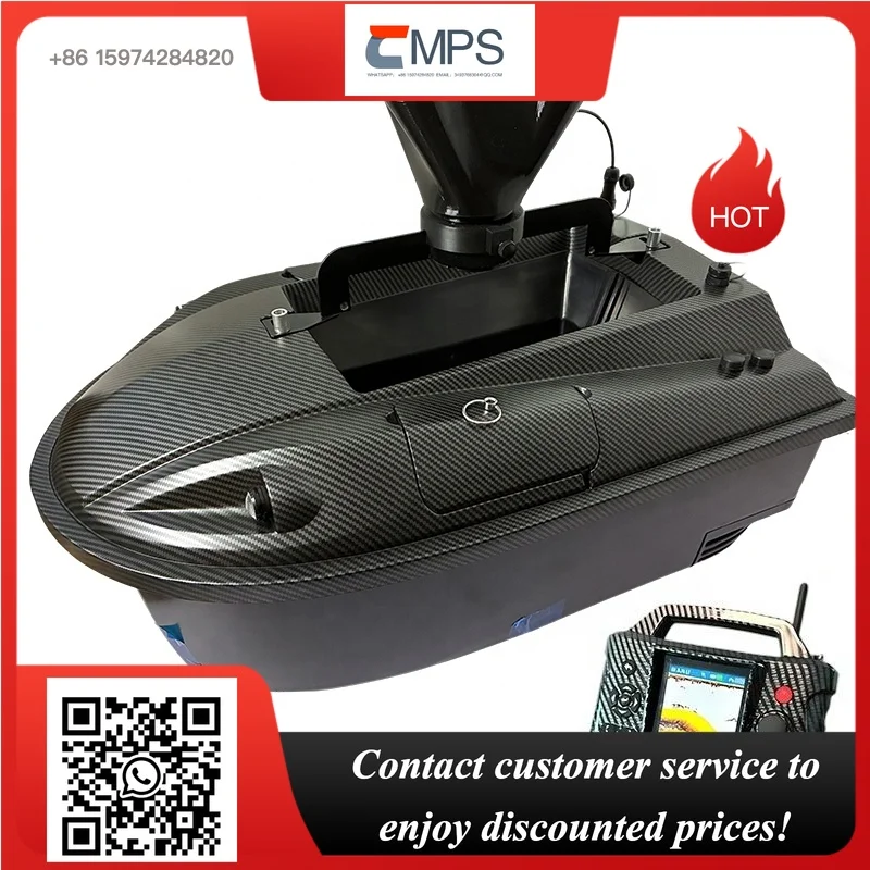 Barco de Isca RC para Pesca Marítima com Distribuidor de Iscas, Sonar, GPS e Câmera Subaquática de 7 polegadas para Pescadores Profissionais