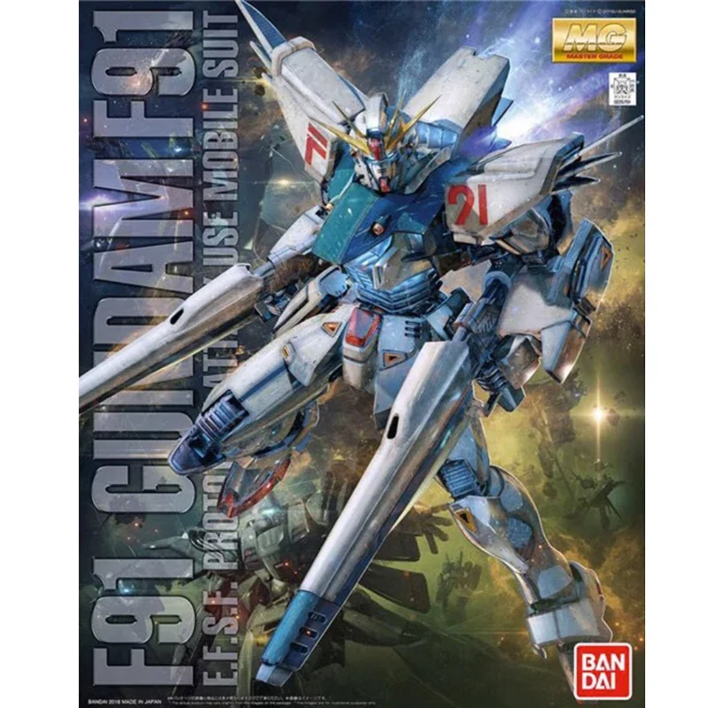 BANDAI Anime MG 1/100 Mobile Suit Gundam F91 Ver 2.0 New Mobile Report Gundam Assembly Plastic Model Kit Action Toy Figures Gift