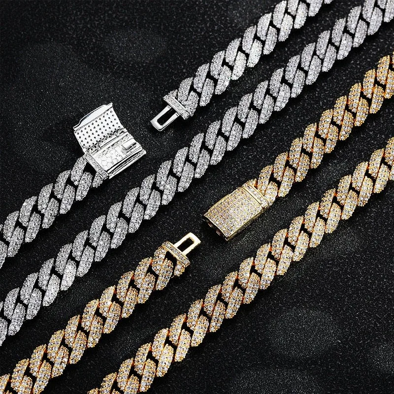 End Moissanite .High Diamond Cuban Chain for Men Women, Elegant Iced Out Necklace for Weddings Available for Export Price