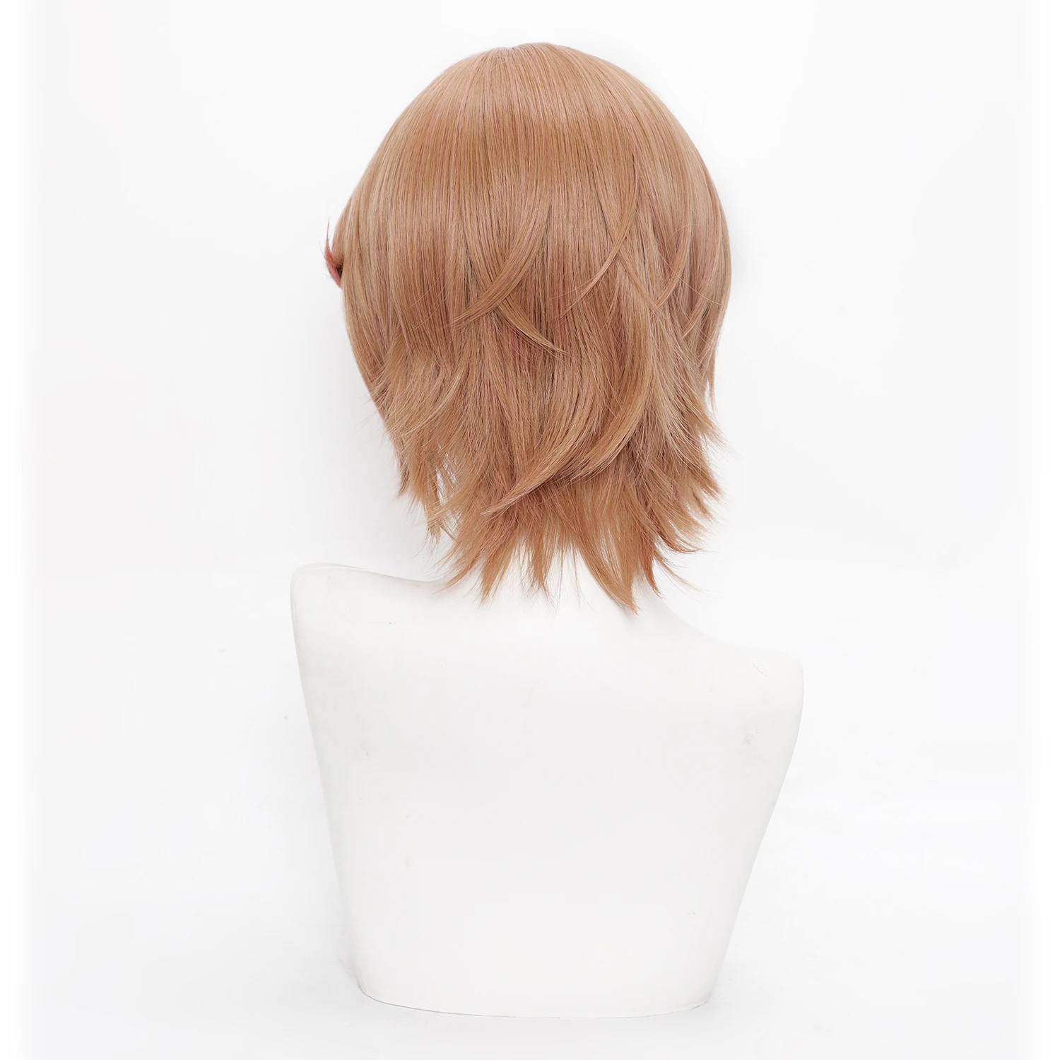 Cosplay Wig Identity V Anime Wig Tracy Reznik Short Synthetic Wig Brown-Pink Role Play Wig with Wigcap for Halloween Carnival