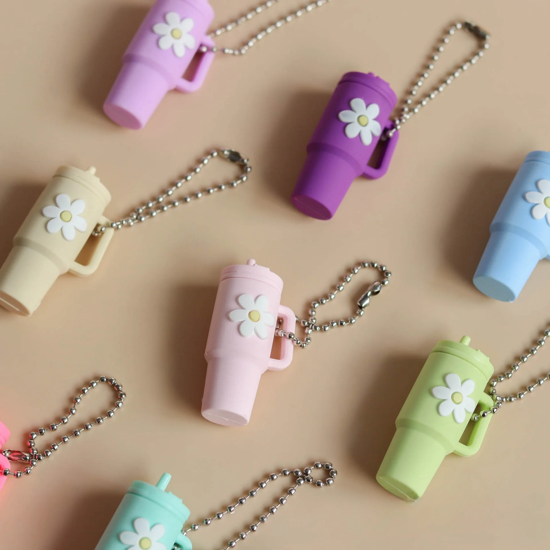 Mini Silicone Tea Cup Keychain for Stanley Cup Accessories Women