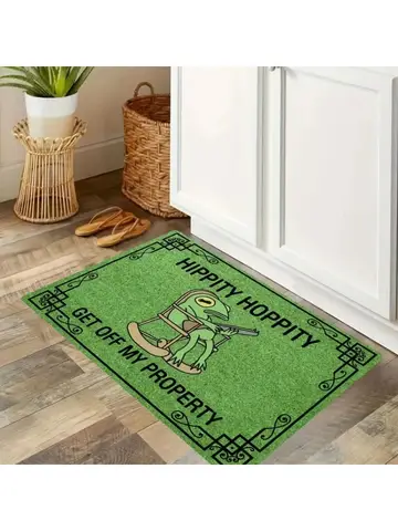 Hippity Hoppity Get Off My Property Retro Welcome Rugs Kitchen Front Door Mats Living Room Bedroom Entry Doormat Non-slip Mat