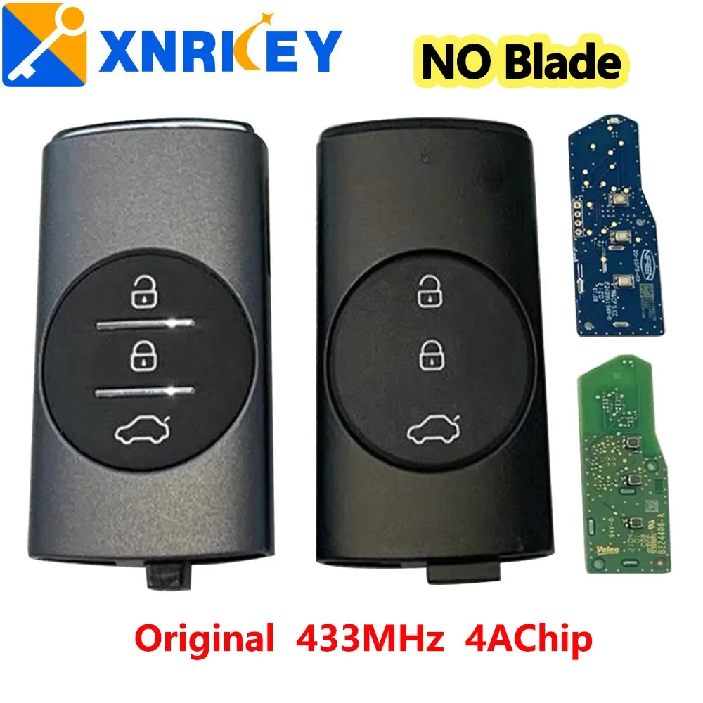 XNRKEY Original 3B Keyless Remote Car Key 4A Chip 433Mhz for Chery Tiggo 7 Plus 8 Plus Intelligent Smart Remote Key No blade