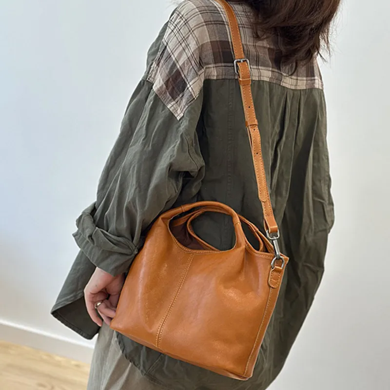 

New Products for Autumn 2025 style Full Top Layer Cowhide Women's Handbag Simple Fashion Shoulder Crossbody Bag