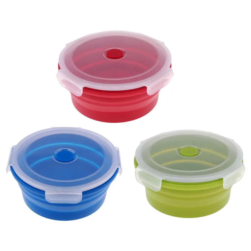 Silicone Folding Bowl Telescopic Collapsible Reisen im Freien Camping Tool with Lid