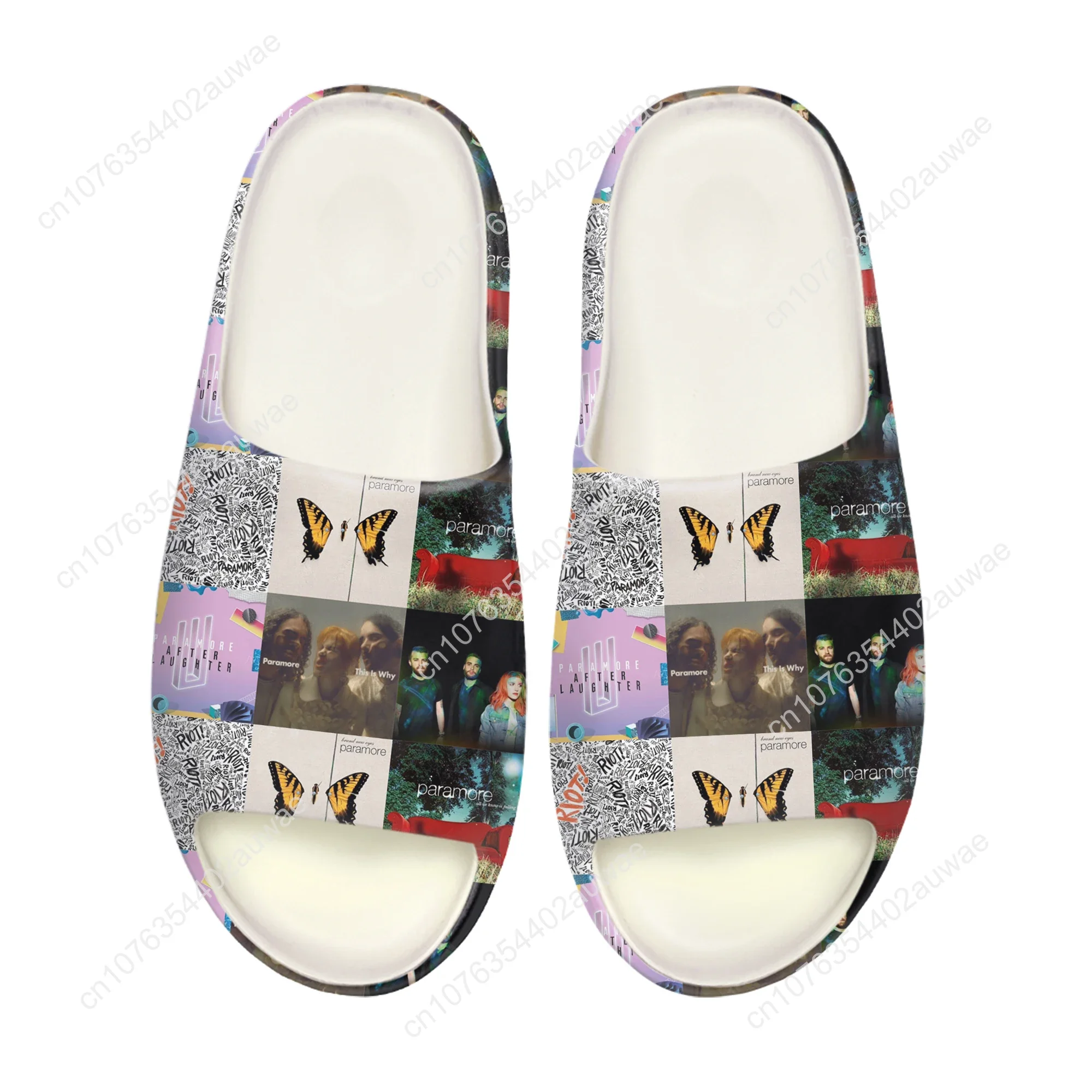 Paramore Band Soft Sole Chinelos para Homens e Mulheres, Tamancos Domésticos, Passo em Sapatos de Água, Personalize a praia do banheiro no sapato, Sandálias para adolescentes