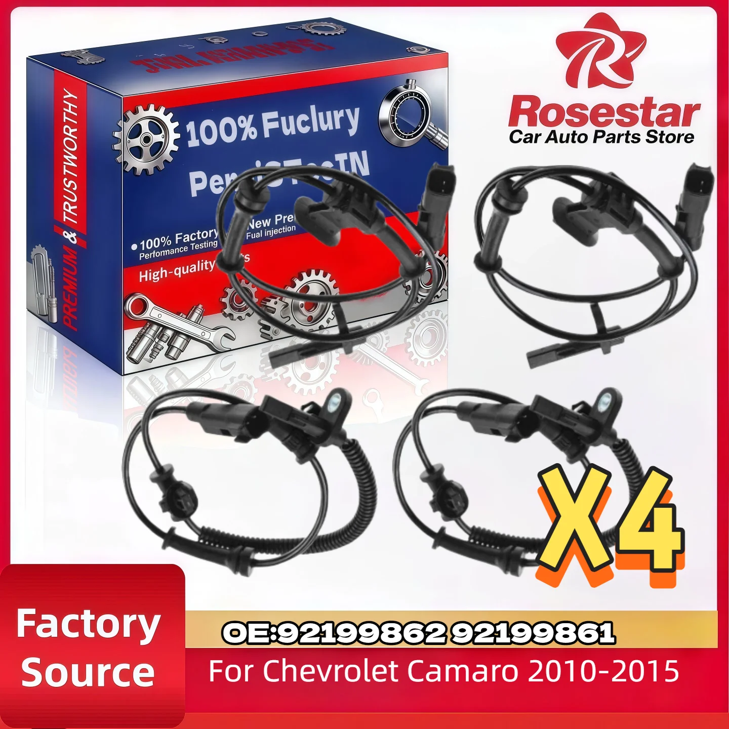 

For Chevrolet Camaro ABS Wheel Speed Sensor Set of 4 Front & Rear 2010 2011 2012 2013 2014 2015