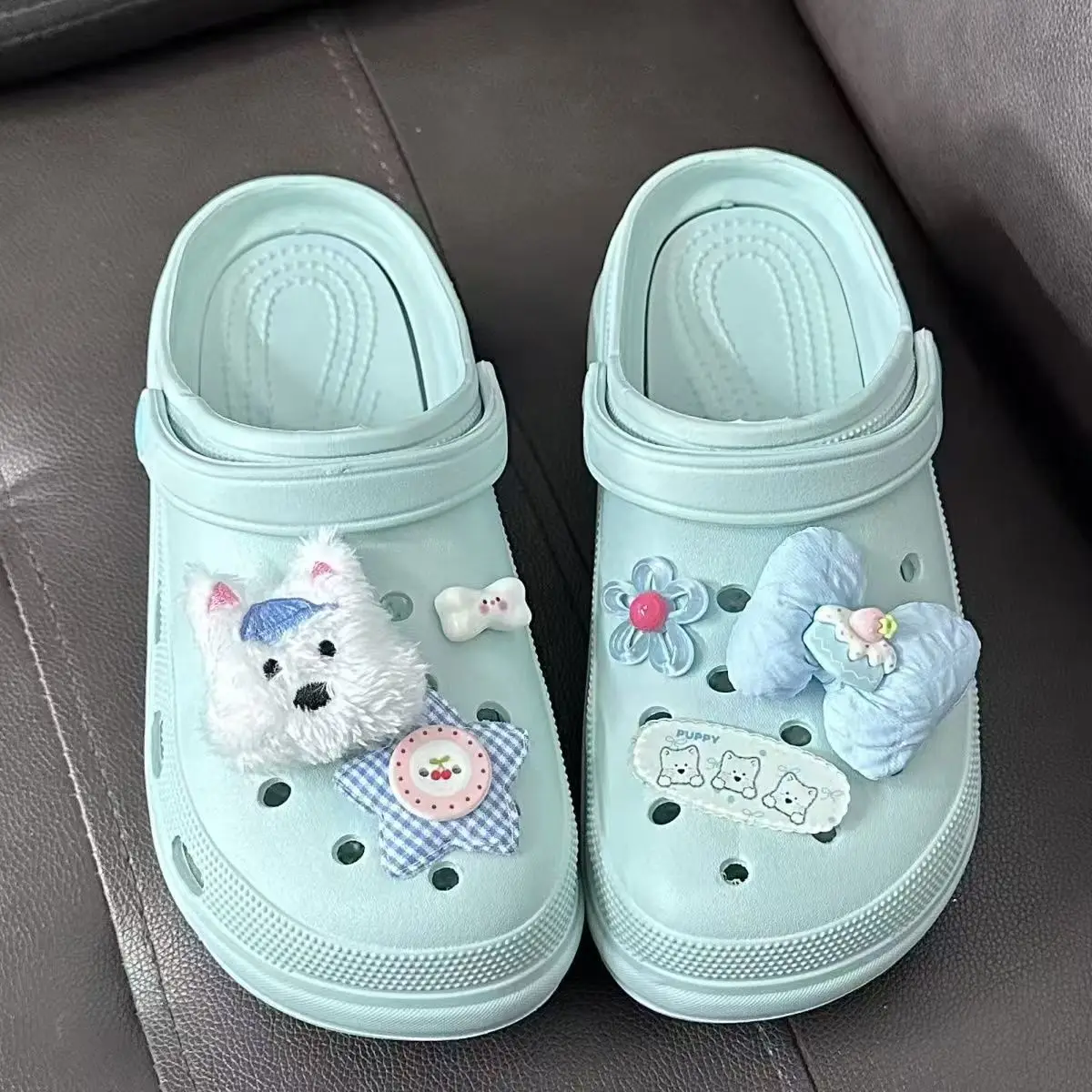 

New 6PCS/Cute Doll West Highland Cave Shoe Buckle Bow Non Collision Shoe Flower DIY Detachable Cave Shoe Accessories