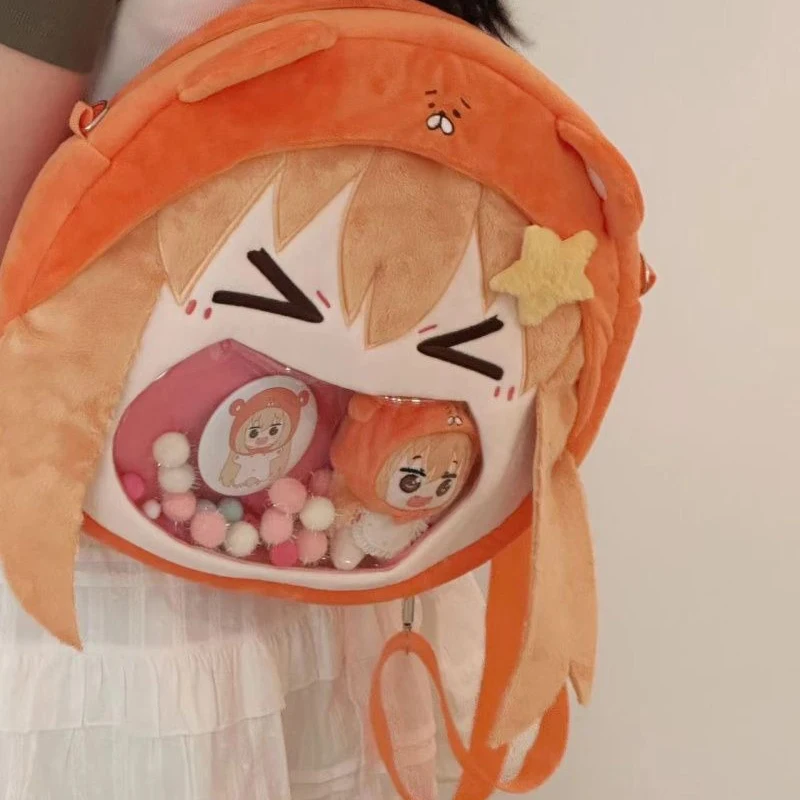 Anime Figure DIY Cosplay Lolita Girls Itabag Doma Umaru Ita Bag Kawaii Face Plush Stuffed Backpack Funny Bags Wallet Decor Gift