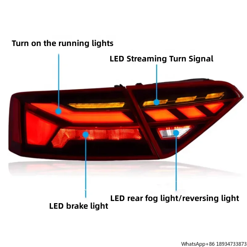 Car taillights are suitable for Audi 2017-2020 A5/RS5's newly upgraded streamer steering