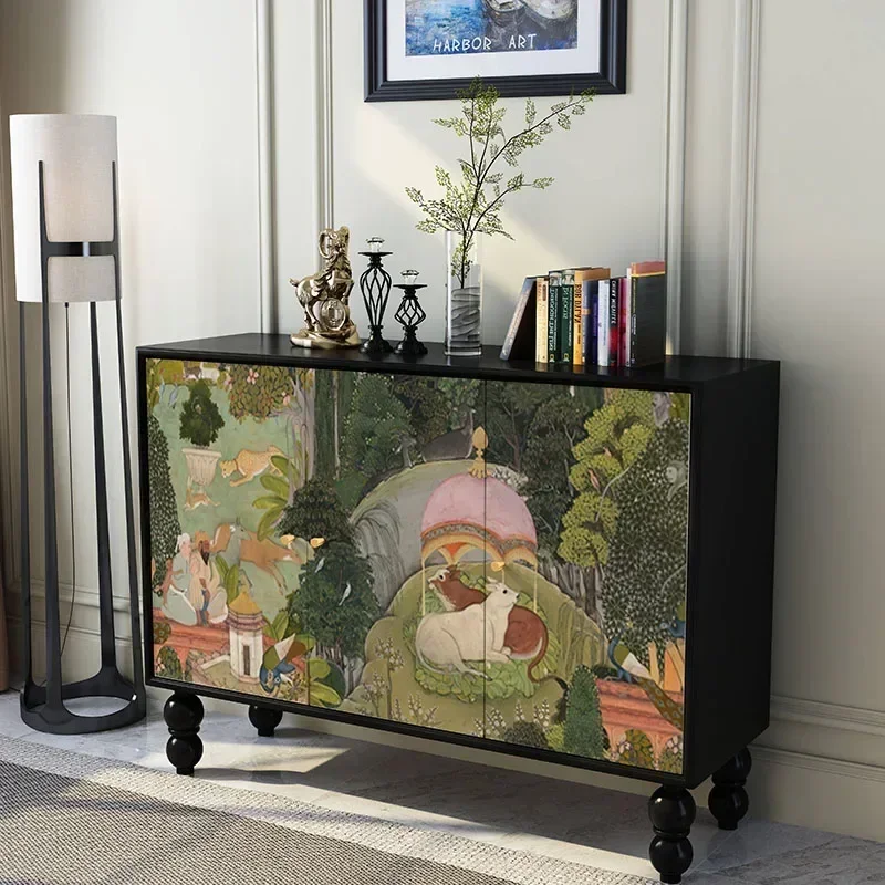 

Entrance Hall Cabinets Nordic Solid Wood Dining Door Cabinets Designer Vintage Porch Armoires De Salon Auxiliary Furniture