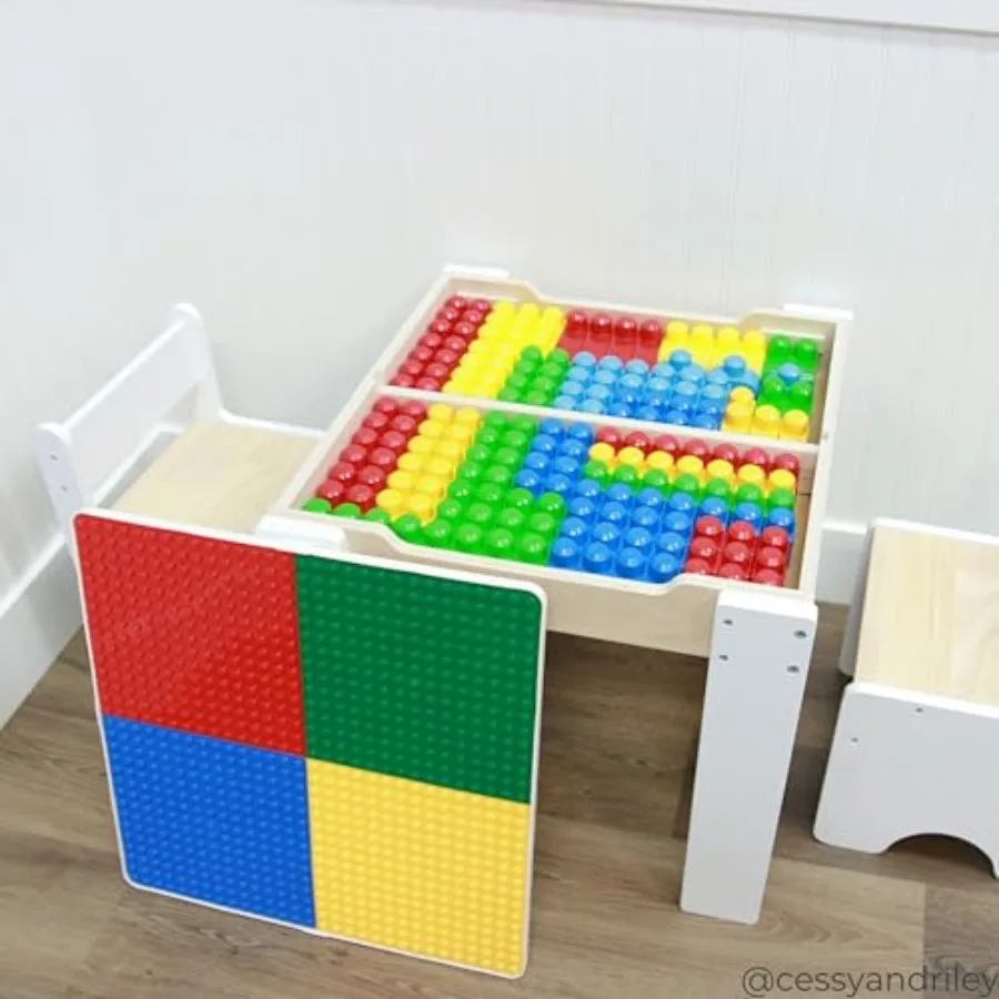 Teamson 3-pc. Multi-Activity Table with Reversible Tabletop with Storage Space and Chairs