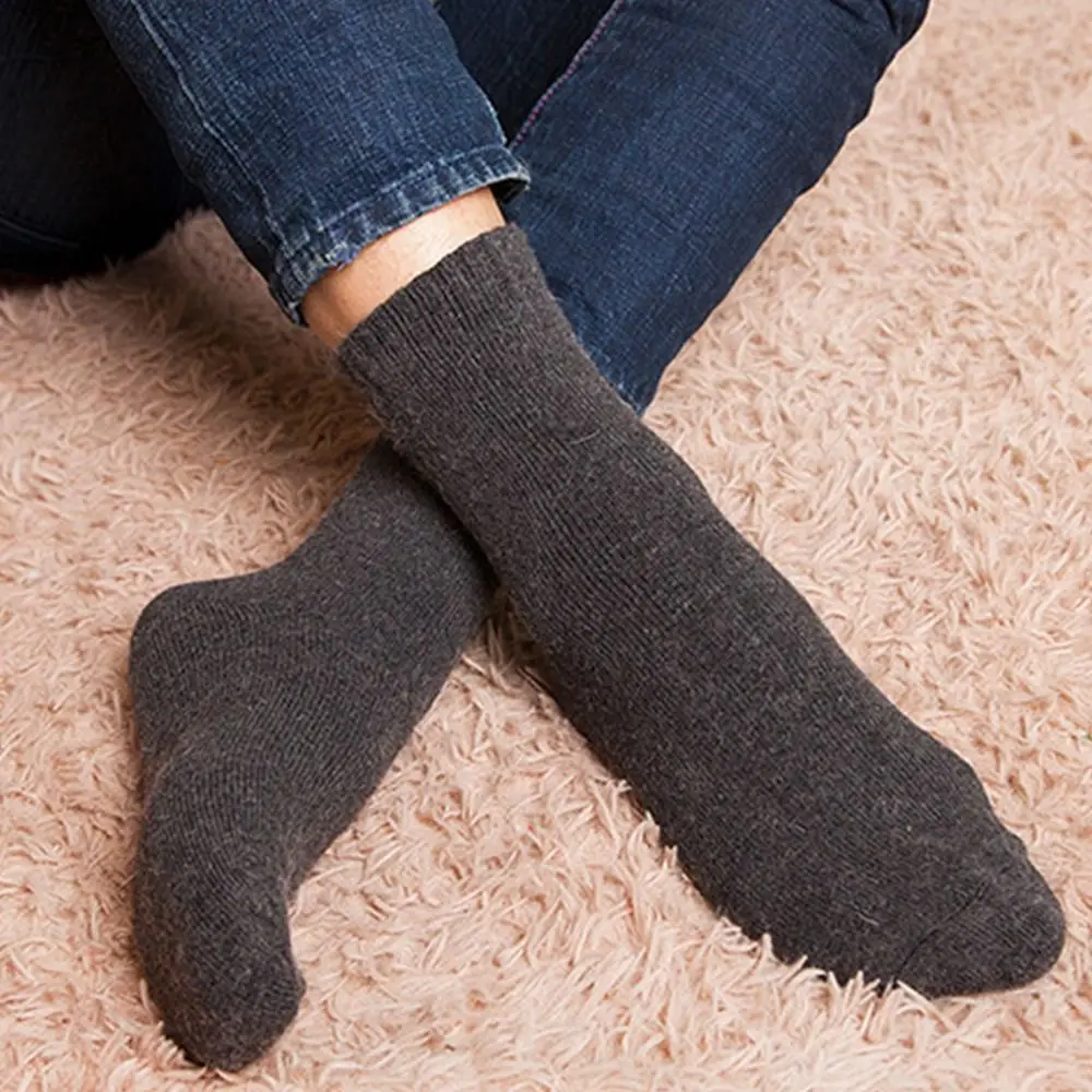 Outdoor Breathable Terry Socks Thermal Warm Super Thicker Floor Socks Wool Socks Thicker Solid Socks Cashmere Hosiery Men Socks