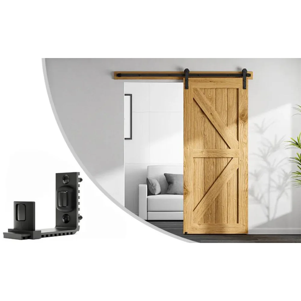 دليل الأسطوانة المزدوجة دليل باب الحظيرة من الفولاذ الكربوني دليل الباب سهل التركيب، باب منزلق، بناء معدني قوي، تصميم عجلة مزدوجة #4