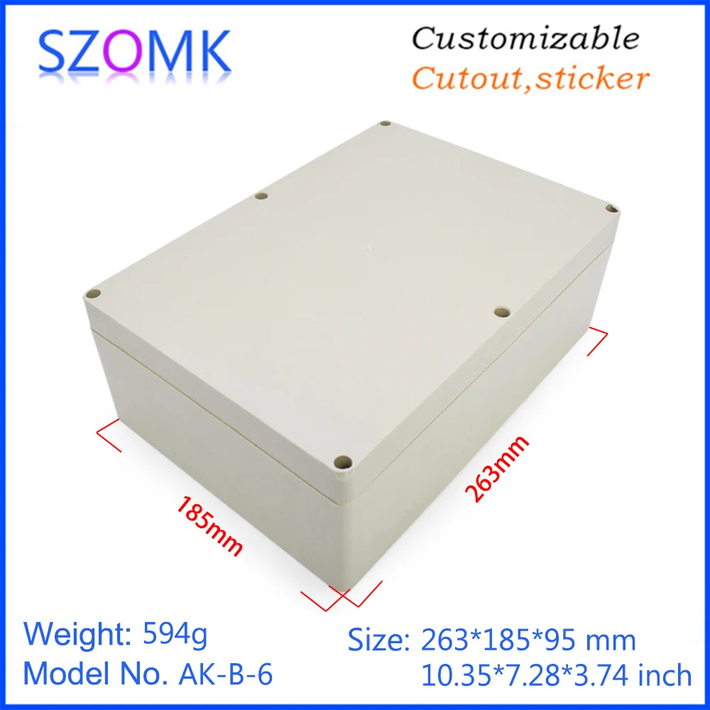 1Piece electrical abs plastic instrument enclosure 262*184*96mm IP65 electronics plastic cabinet junction housing