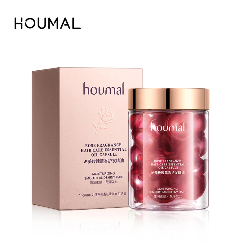 Capsules d'huile essentielle de rose pour cheveux secs souples, KerBrian Plant Complex, réparation des cheveux secs et abîmés, essence de réparation des cheveux féminins, 30 pièces