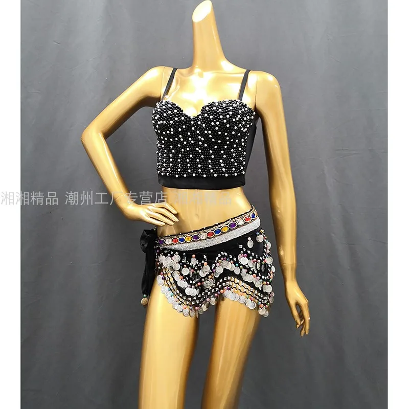 Sexy Dance Pole Dance Nightclub Character Show Party Diamond Sequins Gathering Tops Corset Vest Costume Female