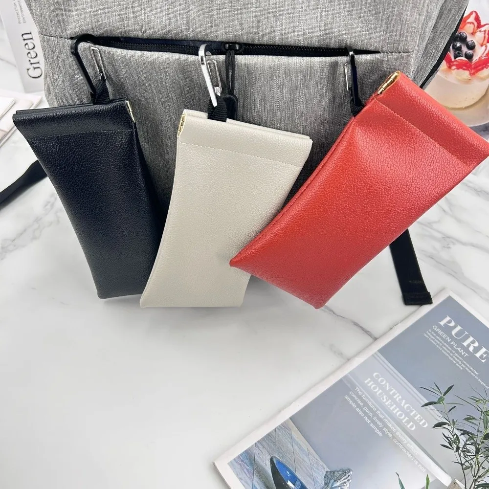 Soft PU Leather Automatic Closed Glasses Bag Large Capacity Waterproof Sunglasses Case Dustproof Eyewear Pouch Eyewear