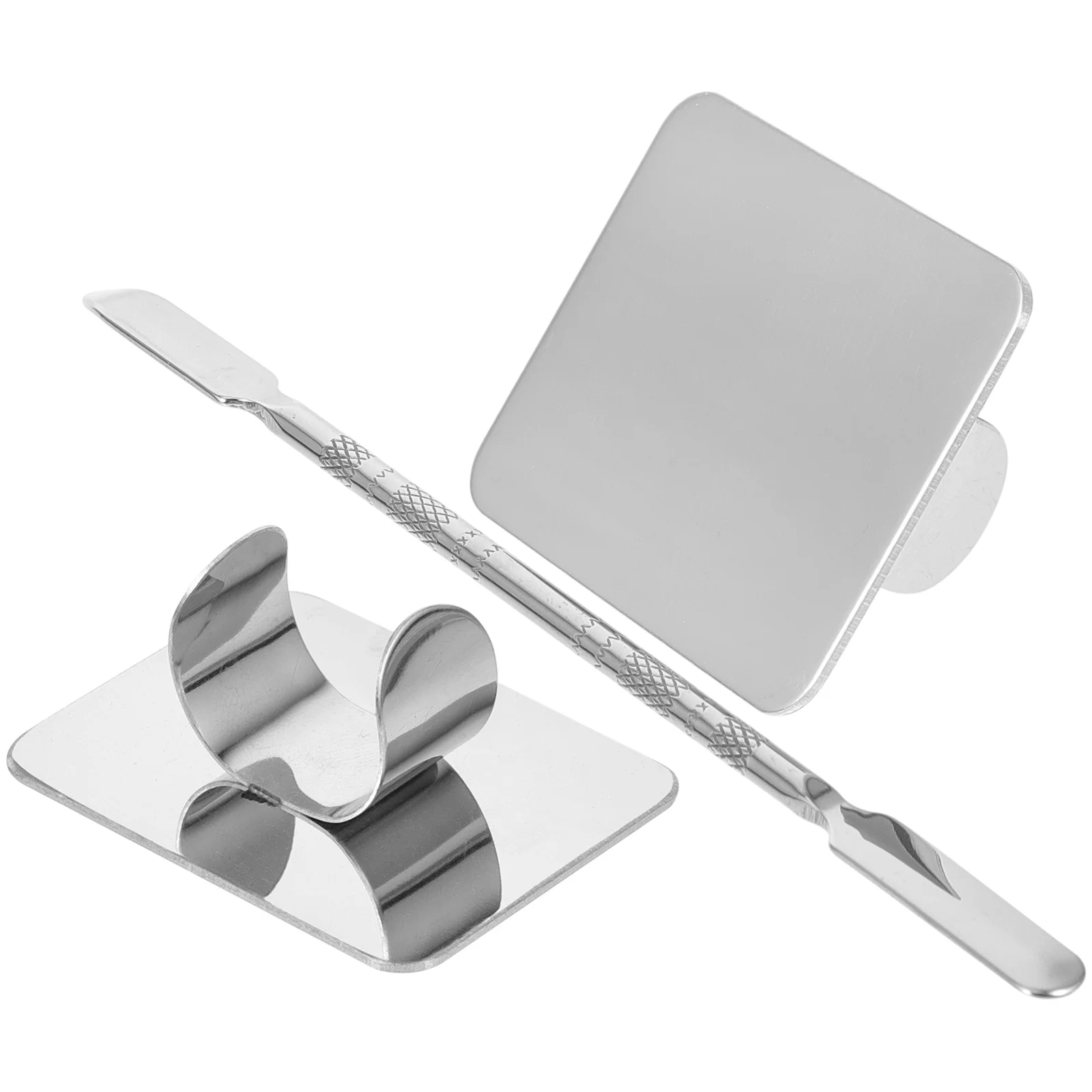 

Nail Tools for Ring Palette Manicures Color Mixing Palettes Make up Foundation Plate Makeup Tray Silver Eyeshadow Spatula