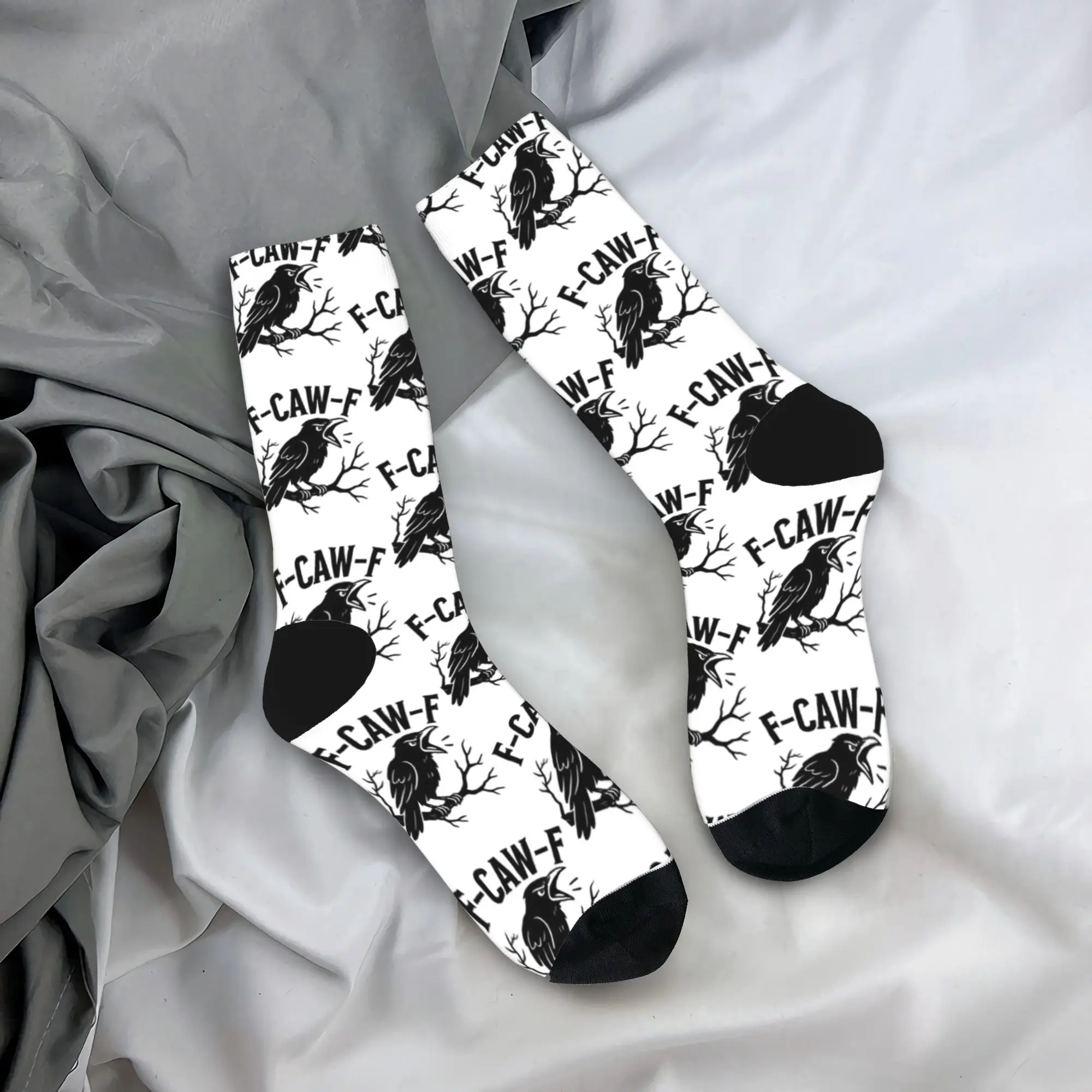 

Юмор F-Caw-F Crow забавные готические чулки модные носки женские и мужские носки высокого качества зимние беговые дизайнерские антибактериальные носки