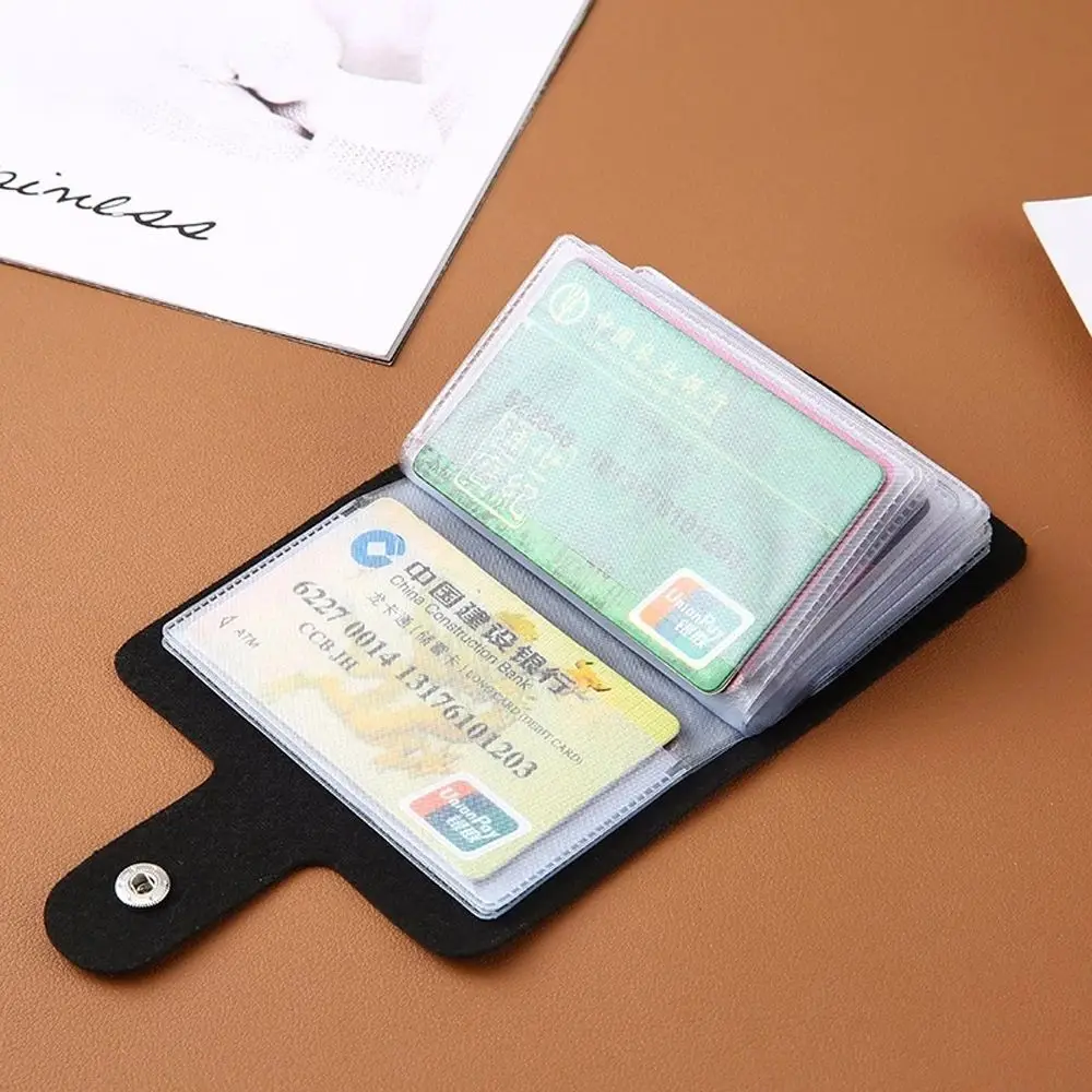 Portable Multi-card bit Bank Card Case ID Card Mini Pouch Credit Business Card Holder 24 Bits Card Case PU Leather Card Bag