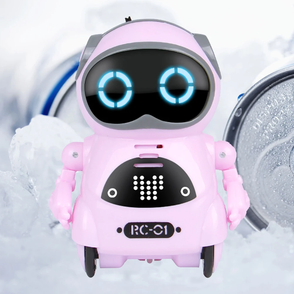 

Mini RC Robot Toy Voice Recognition Smart Interaction LED Lights Music Dance Function Remote Control Walk Dance Robot for Kids