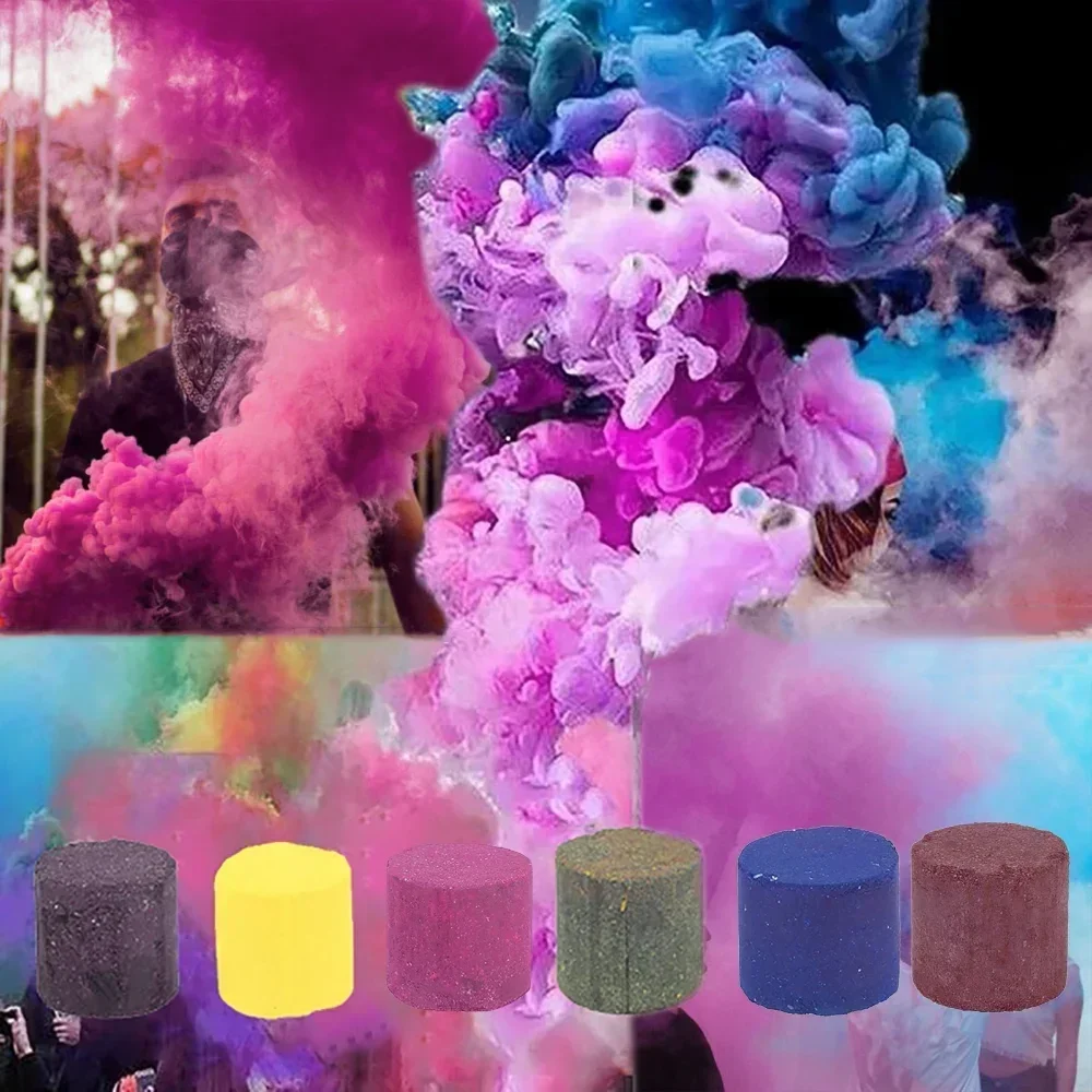 3pcs Colorful Smoke Bombs Magic Fog Pill Prop Stage Studio Wedding Spray Atmosphere Effect Show Smoke Cake Halloween Party Decor